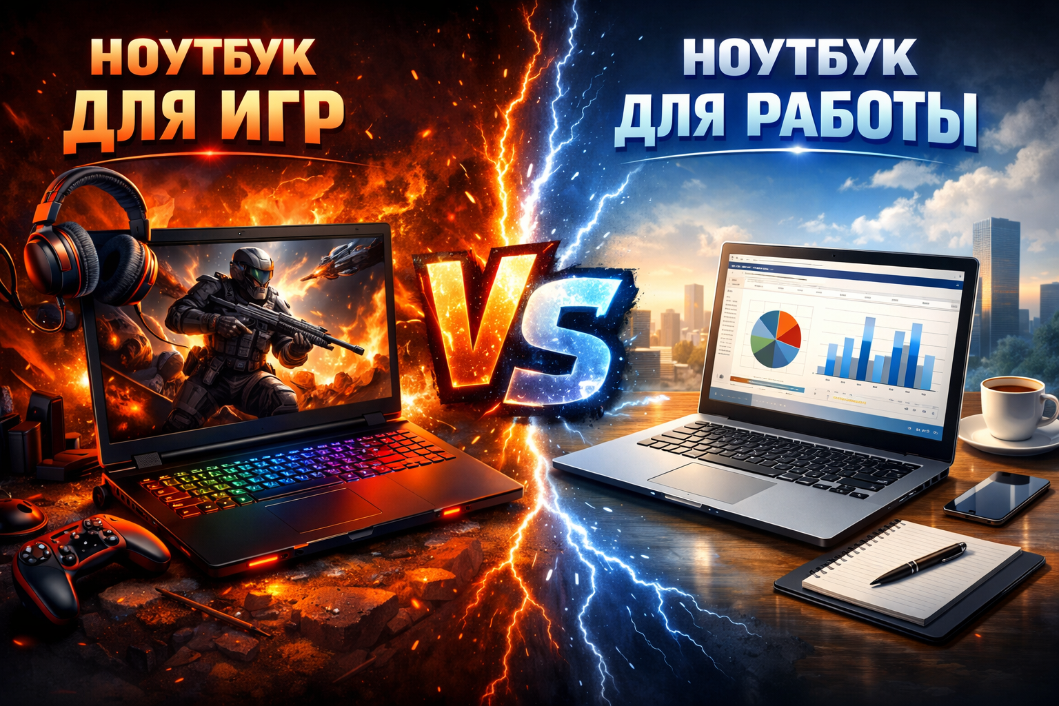 Ноутбук для игр или для работы: в чем разница и что важнее?