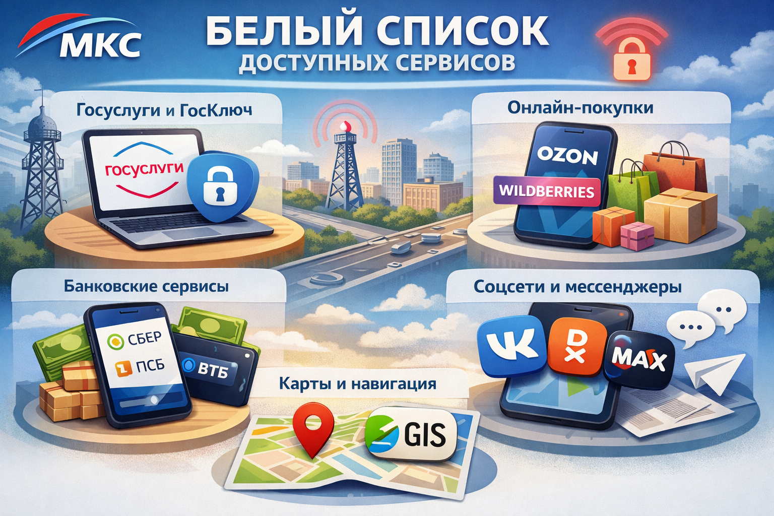 Мобильный интернет под контролем: оператор «МКС» опубликовал список стабильно работающих сервисов