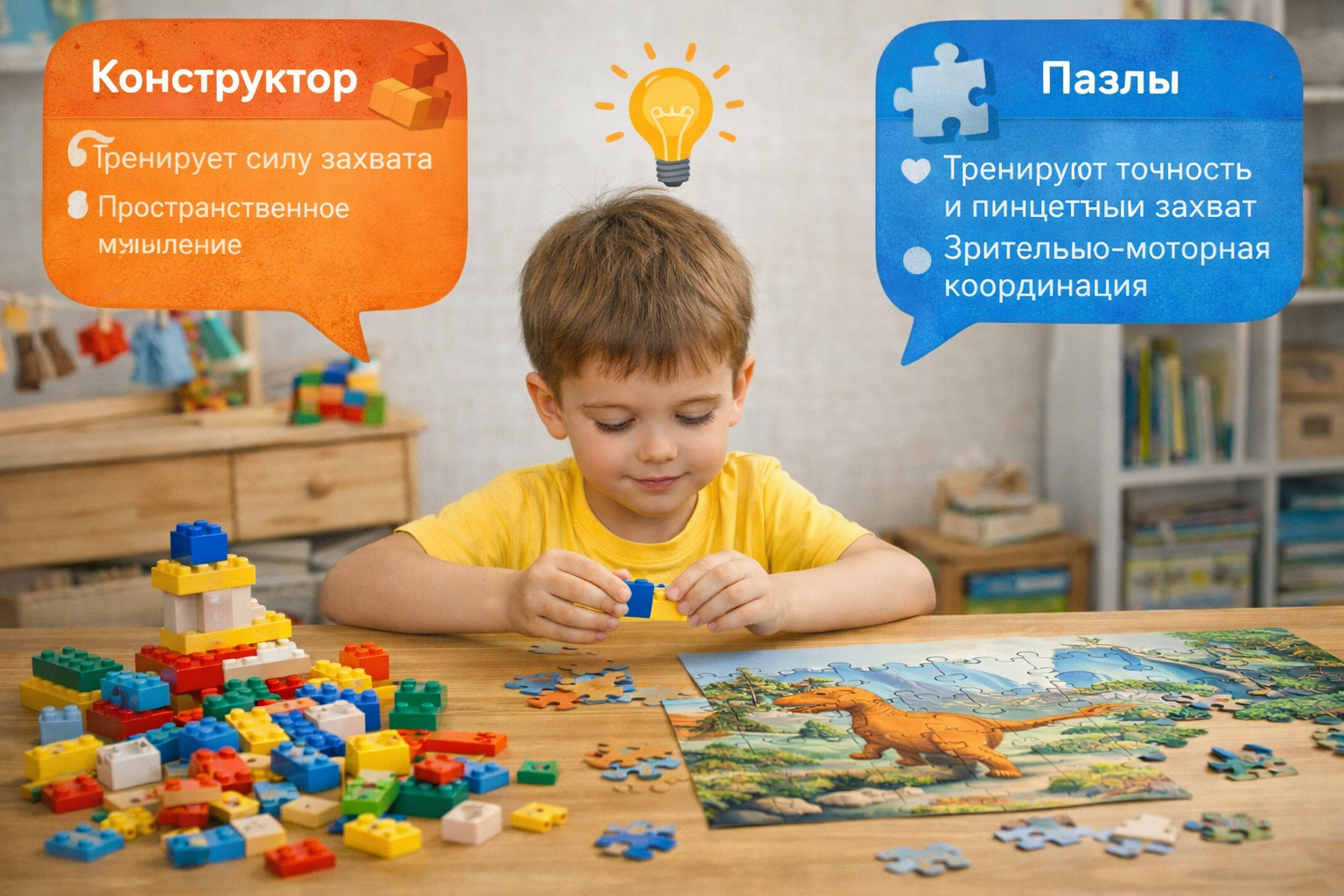 Конструктор или пазлы: что лучше развивает мелкую моторику?
