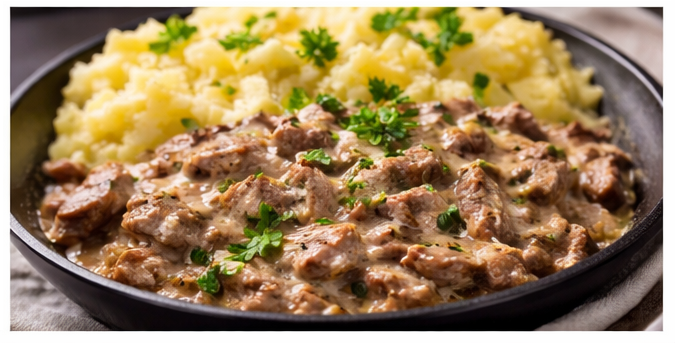 🥩 Говядина по-строгановски (Бефстроганов)